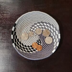 Unique handmade bowl - Gray, black & white